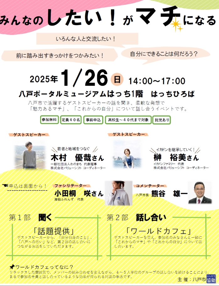 若者マチナカ会議 @ 八戸ポータルミュージアムはっち　1F　はっちひろば